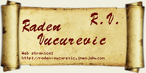 Raden Vučurević vizit kartica
